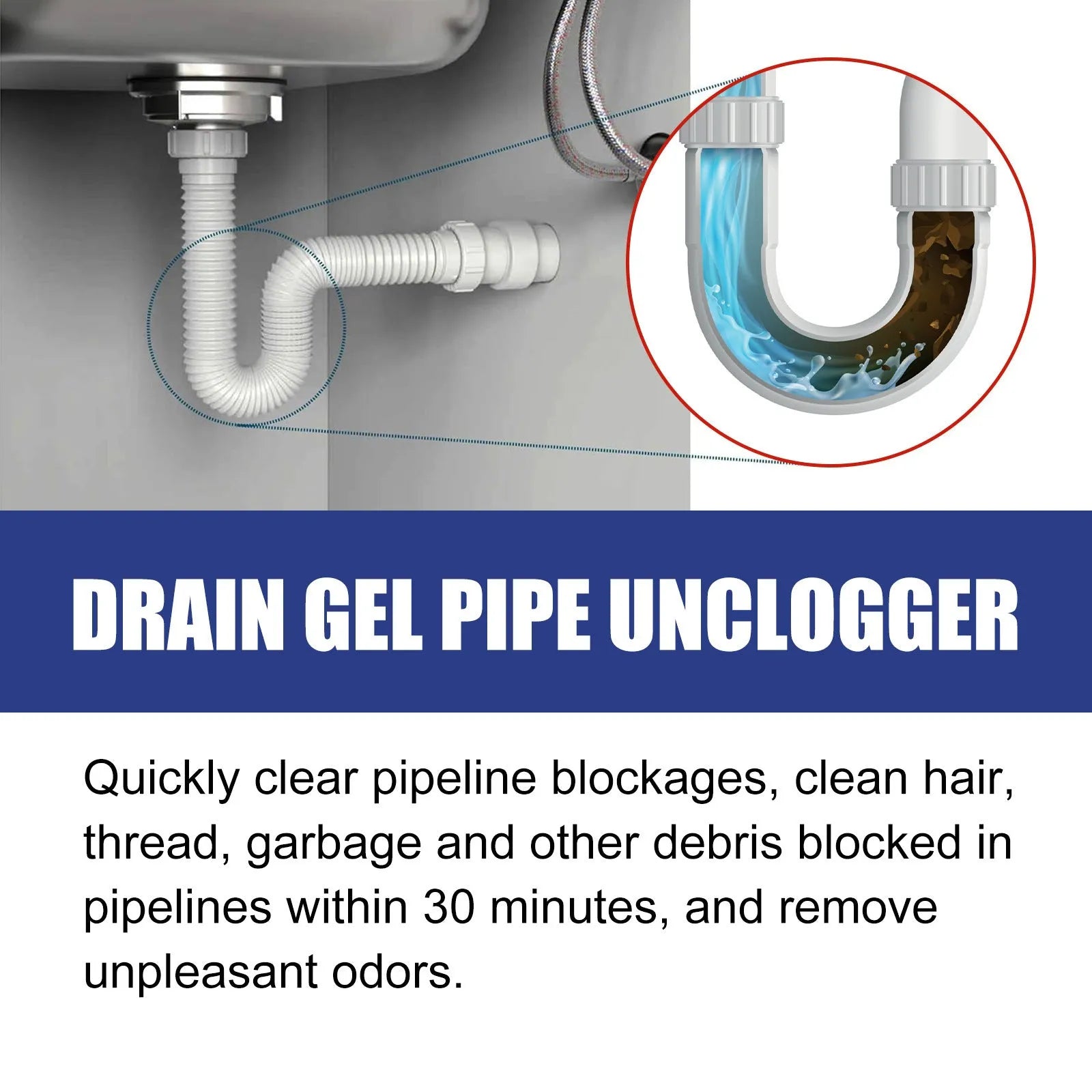 100g pipe dredge agent container for kitchen and bathroom sewer pipe cleaning