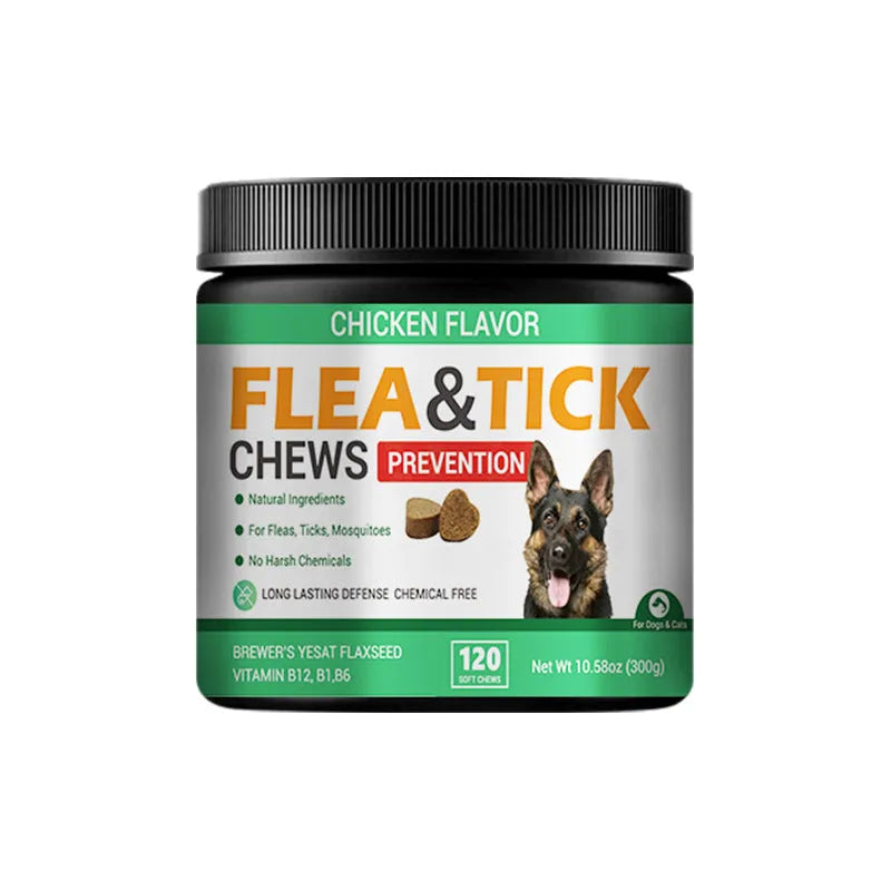 300g dog itching relief supplement bottle with glycerin and bitter cassava starch, English bottle label option