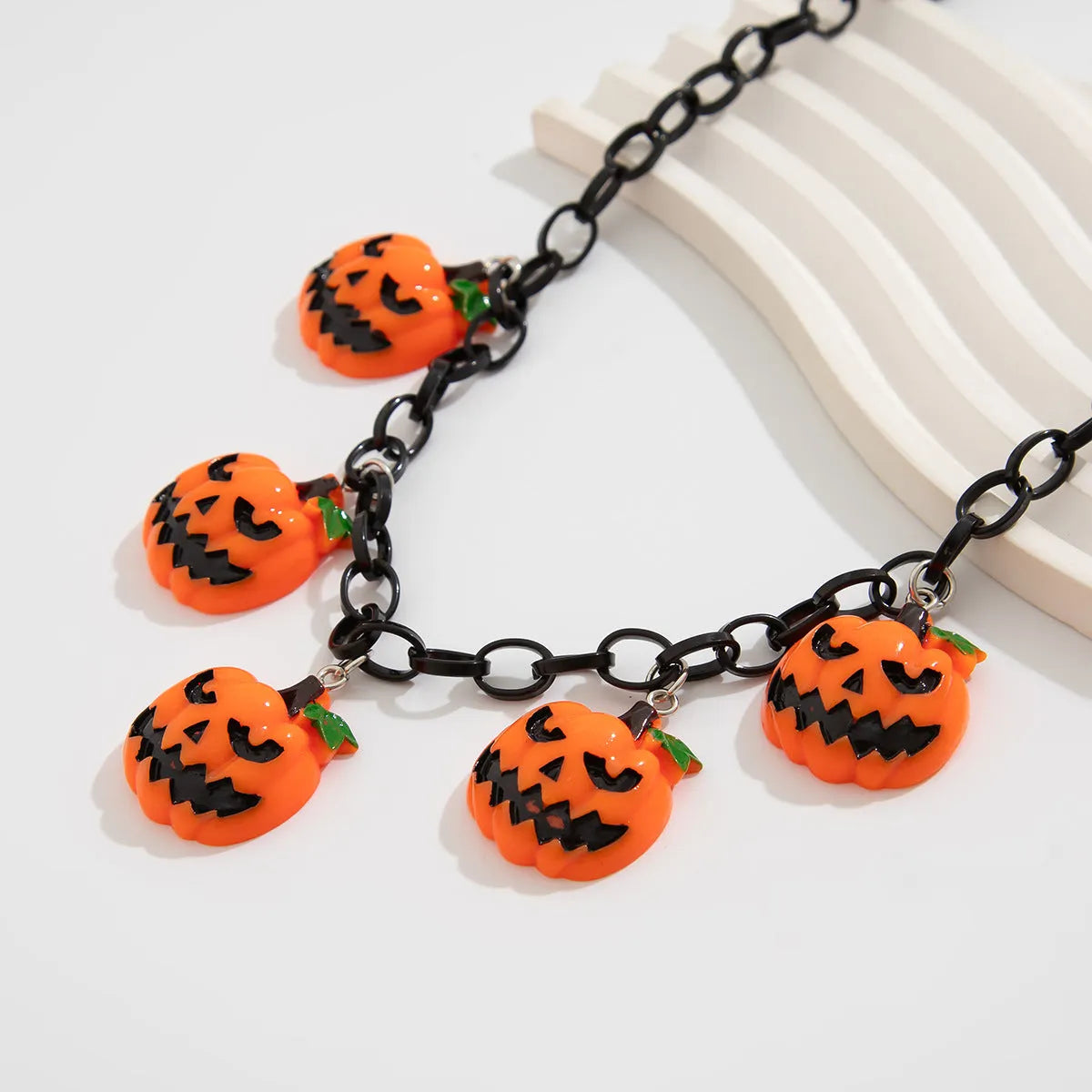Halloween ghost pumpkin necklace with cartoon pendant in mixed colour 06705