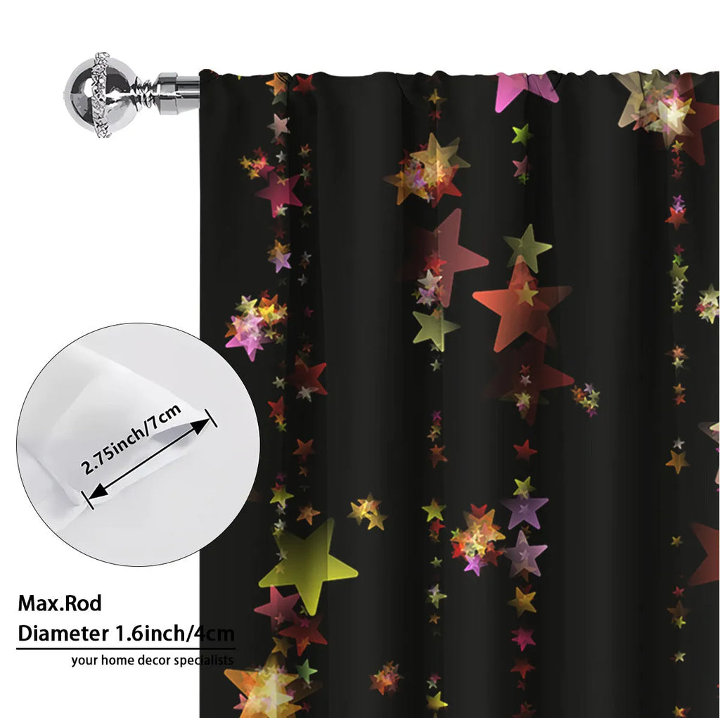 3D digitally printed Christmas curtains pair with European-style festive patterns on polyester fabric