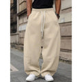 Men's straight leg high waist casual trousers in bamboo fibre and rabbit fur fabric.