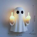 White ghost statue night lamp with Halloween decoration and battery light