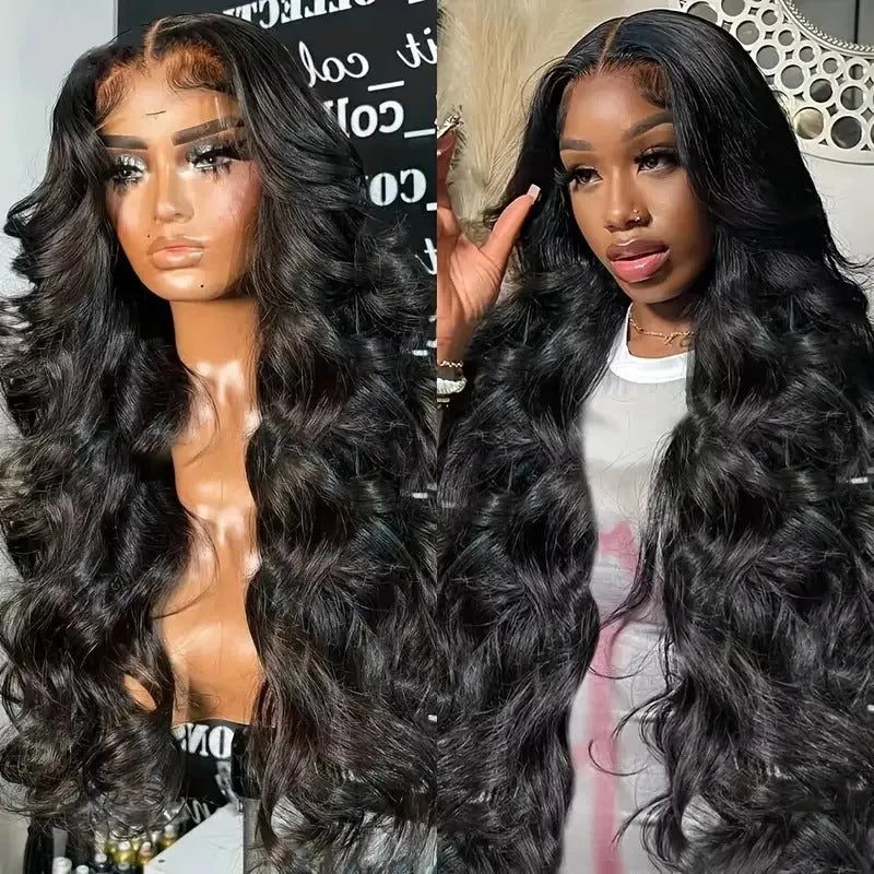 Black lace wig cap with big wave texture made from heat-resistant synthetic fibre
