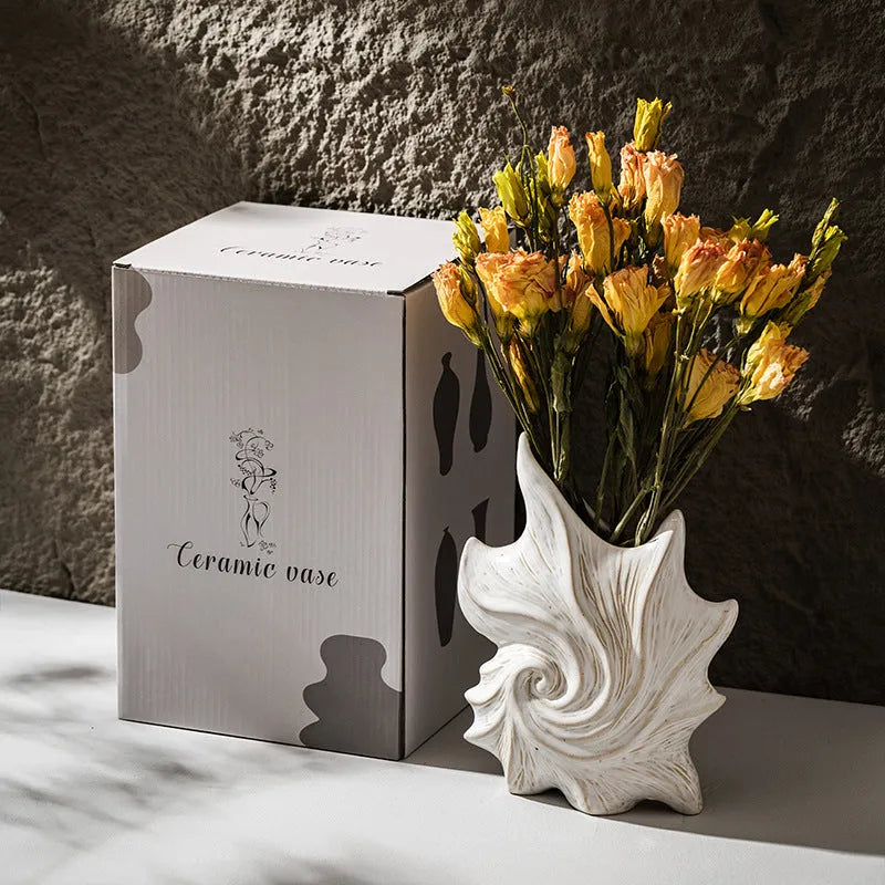 French art ceramic vase with European style design and coloured glaze finish
