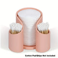 Modern solid colour plastic cotton box for storing dental floss or cotton pads.
