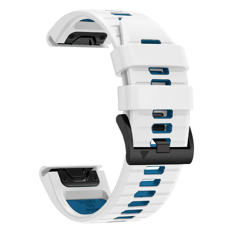Fenix87pro6 two-colour quick release silicone watch strap for Garmin Fenix