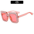 Plastic box fashion sunglasses with black frame grey piece colour personality style design