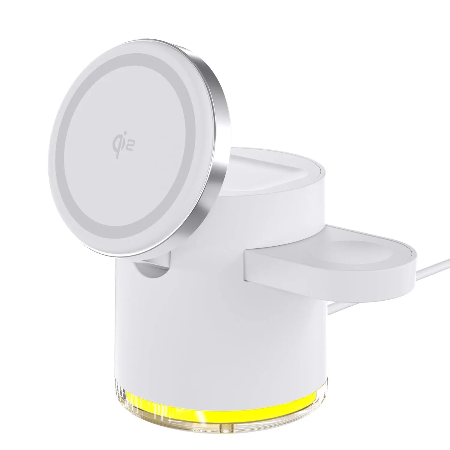 C16 portable magnetic three-in-one wireless folding charger in black and ivory white colours