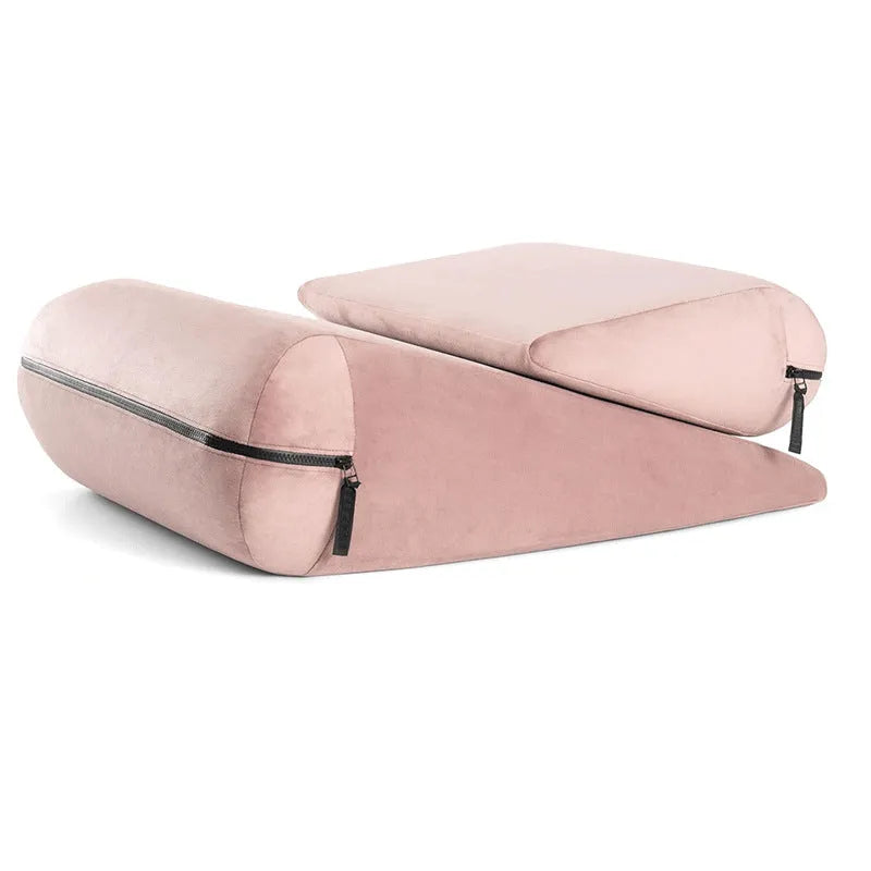 High density sponge triangle pillow 68x33x25cm with embroidered fabric in red gray black lake blue or peach