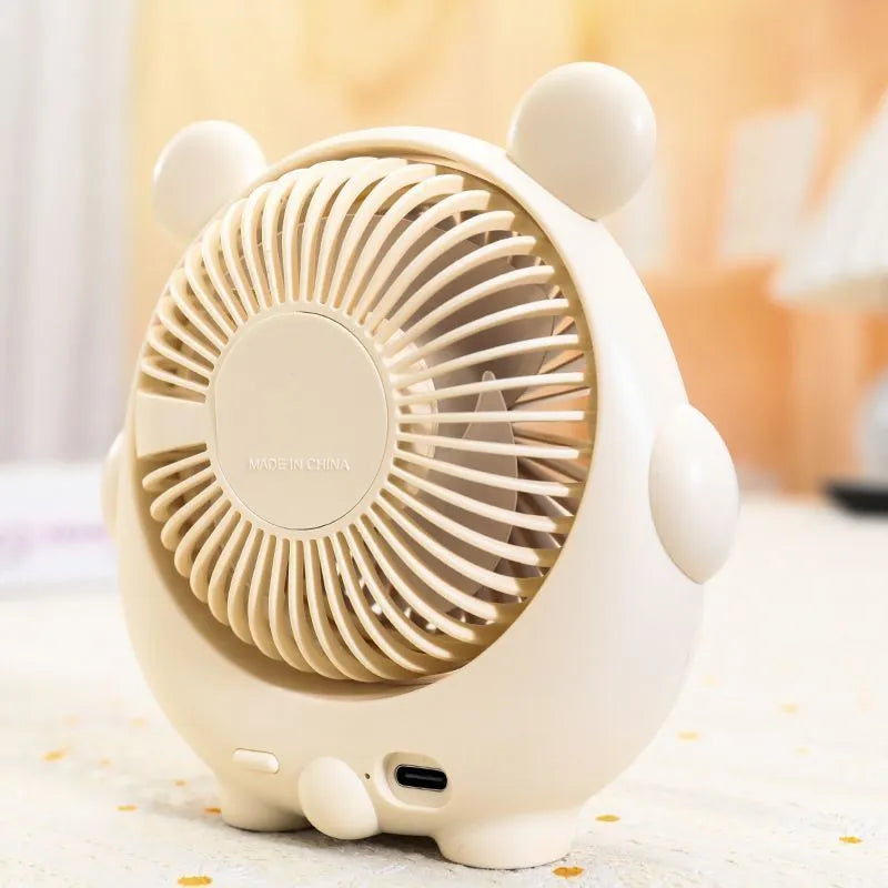 USB-powered desktop electric fan for dogs in one of six colours including bear brown and apricot puppy