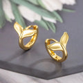 Women's fashion earrings with fishtail design in copper with electroplated white gold or yellow gold finish