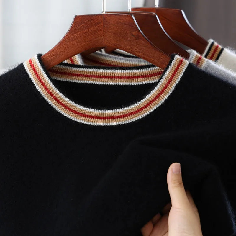 Men's short sleeve pure wool sweater round neck pullover in grey colour
