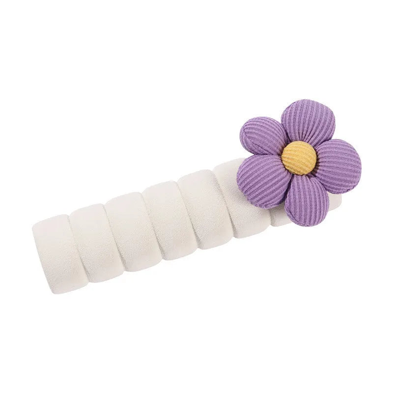 Round floral pattern door handle protective cover in beige colour with botanical design