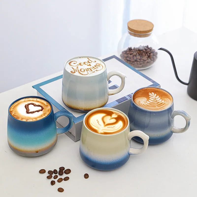 350ml capacity retro style coffee mug cup with 8.5cm height