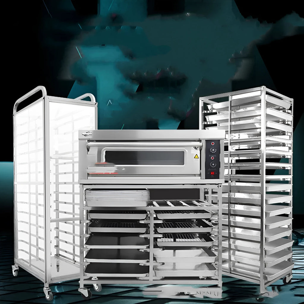 Stainless steel six-layer baking cooling rack with lock mechanism