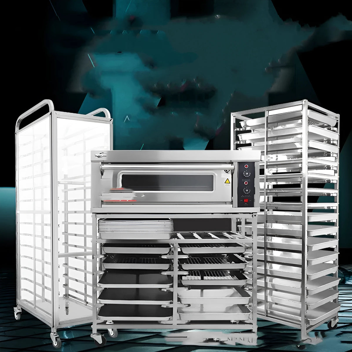 Stainless steel six-layer baking cooling rack with lock mechanism