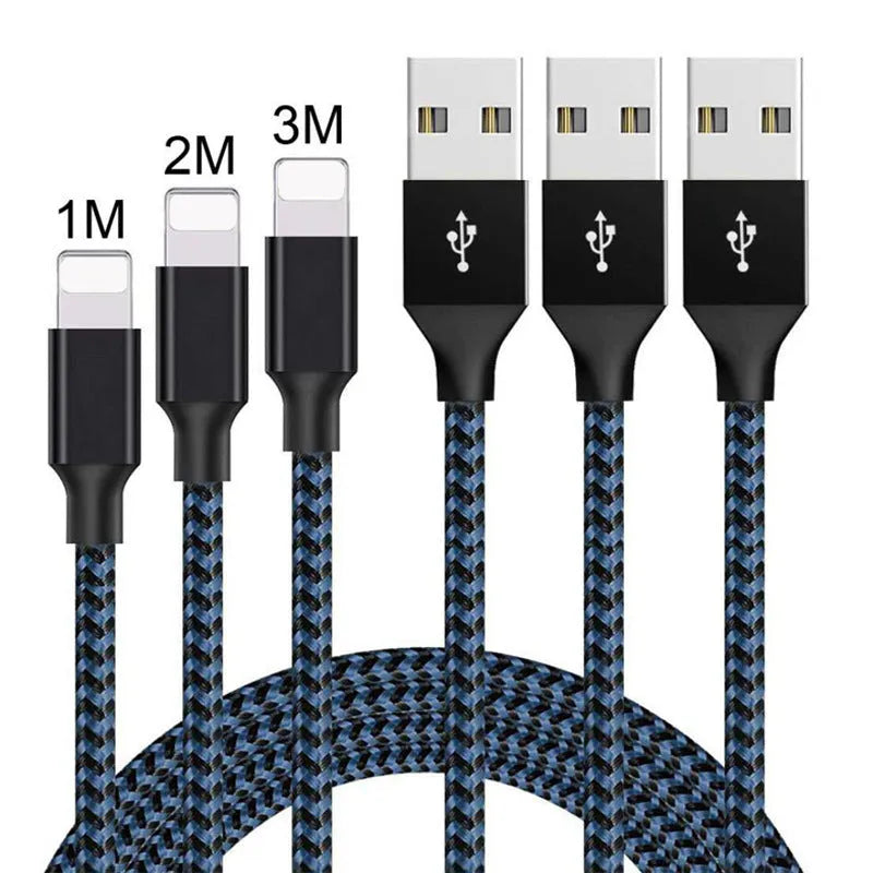Braided Micro USB fast charging cable for Android phones in black and white