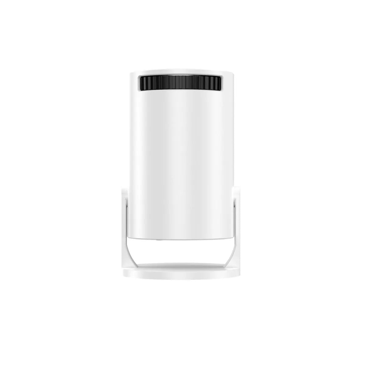 White portable mini projector with wireless HD projection capabilities for home viewing