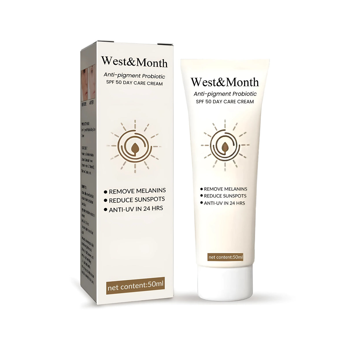 50g probiotics protective cream jar with brightening and UV protection properties