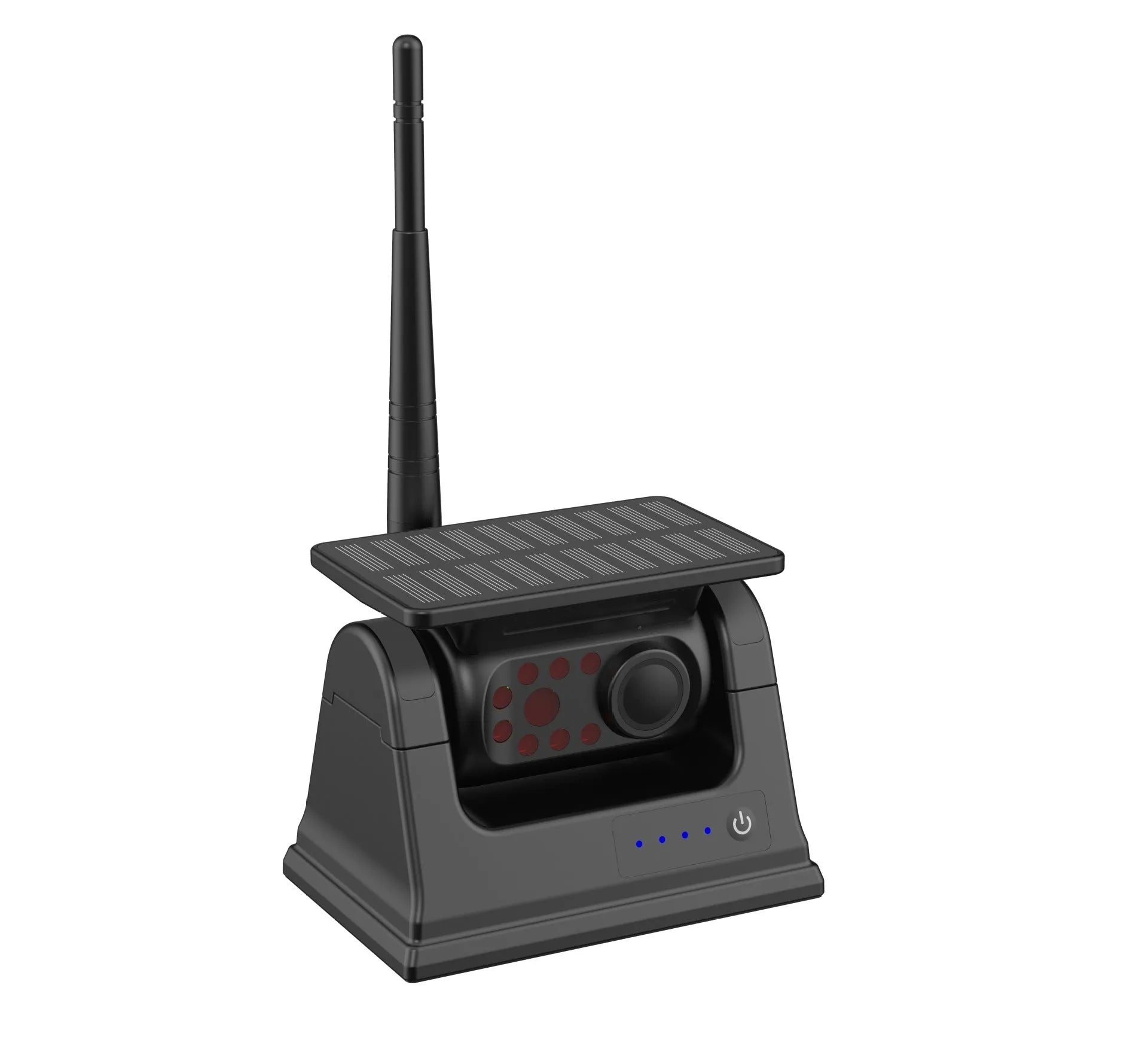 Solar wireless charging reversing camera with aluminium alloy shell and magnet suction mounting