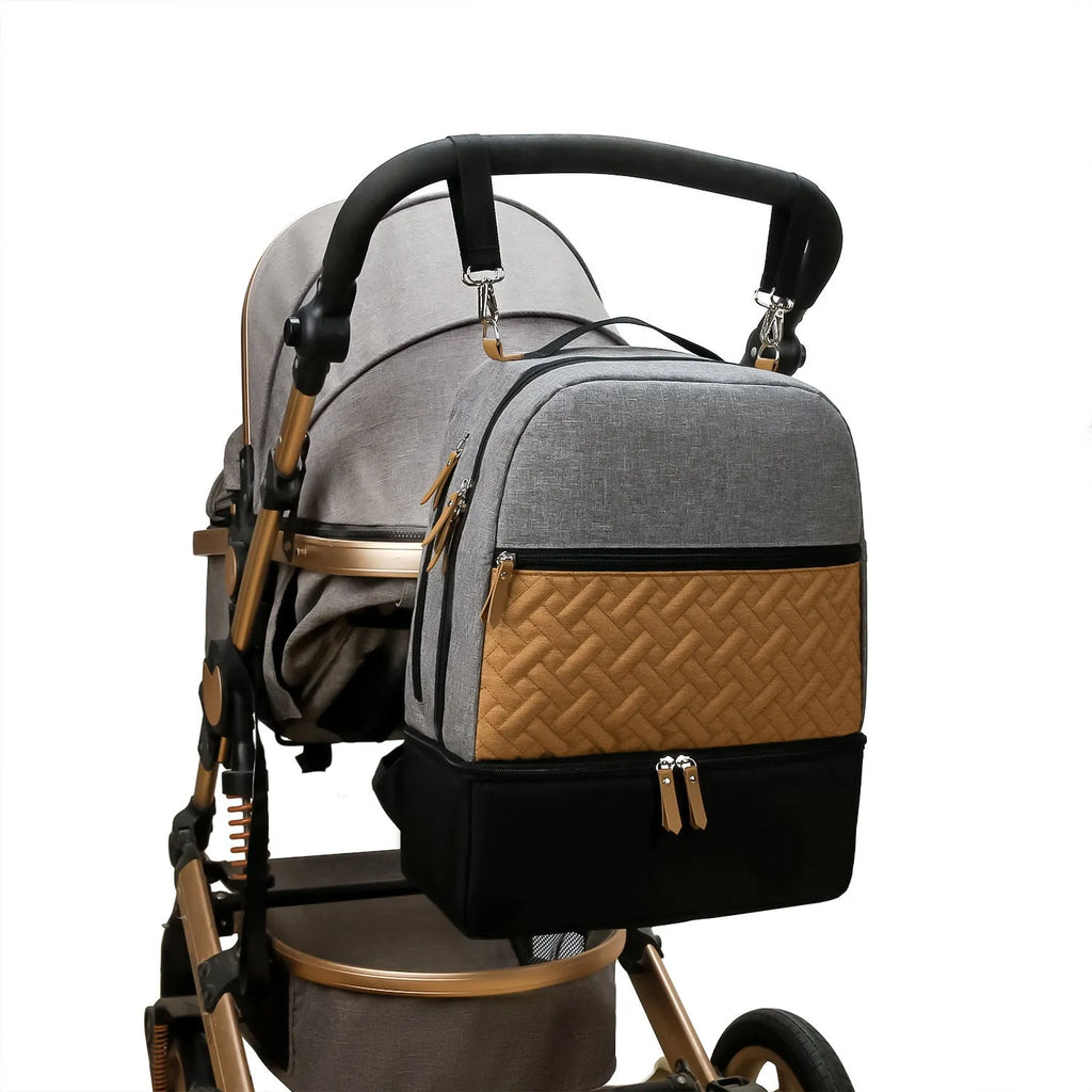 Insulated mother and child travel backpack in Oxford cloth with curved shoulder straps