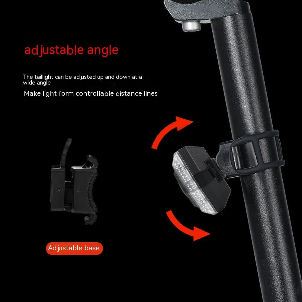 Black waterproof motorcycle LED taillight with wireless remote control and USB charging port