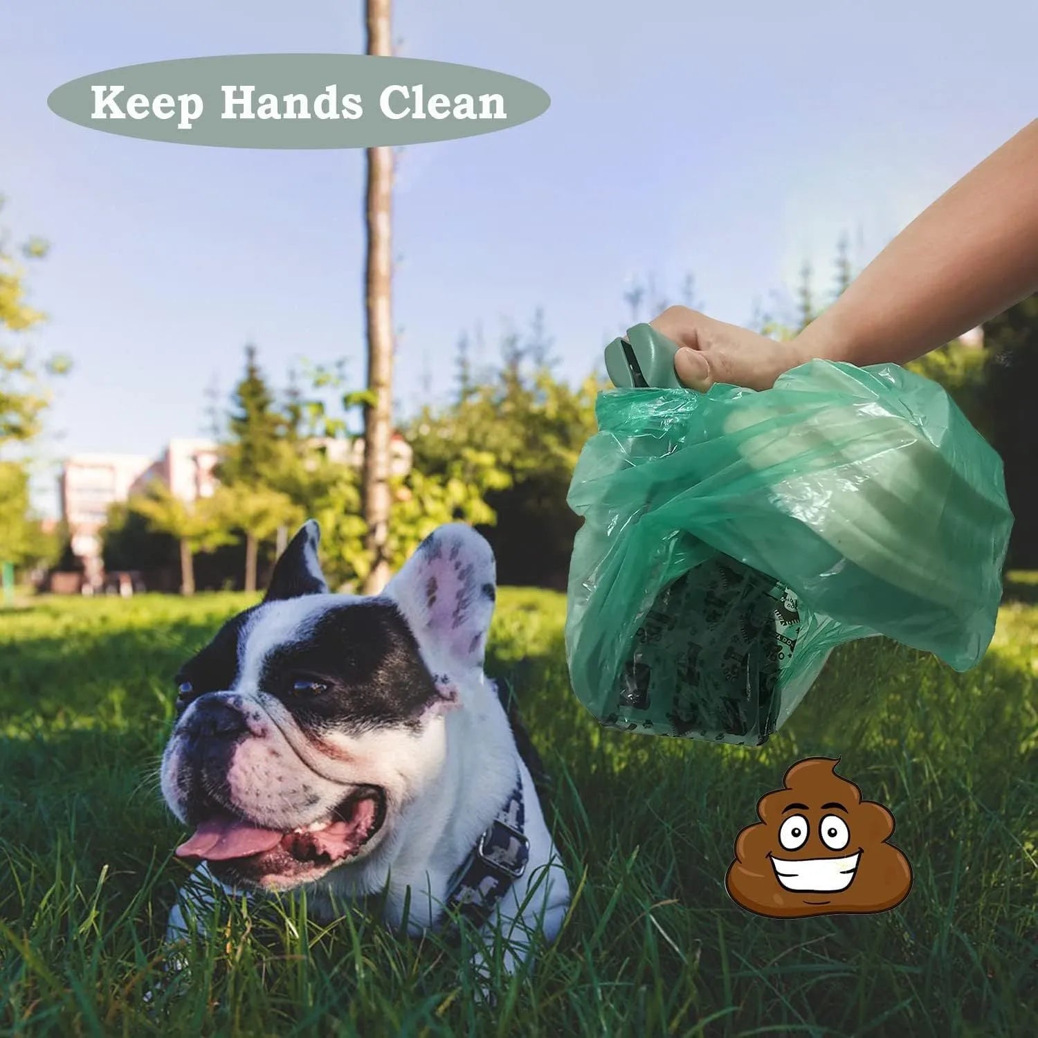 Portable handheld pooper scooper for dog waste cleanup with integrated bag dispenser and clip