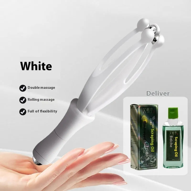 Blue and white steel ball finger massager for hand joint tension relief