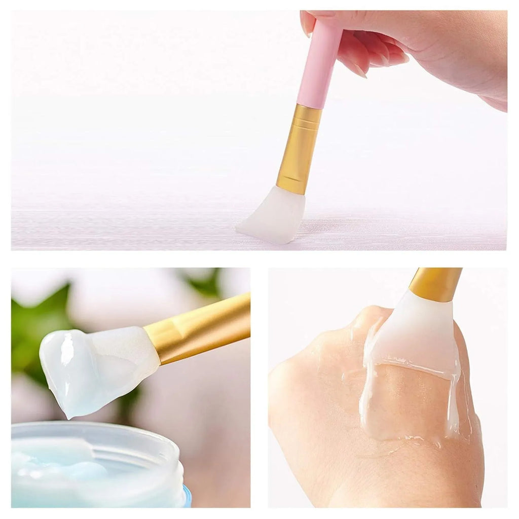 Reusable silicone face and body mask applicator spatula in various colours.