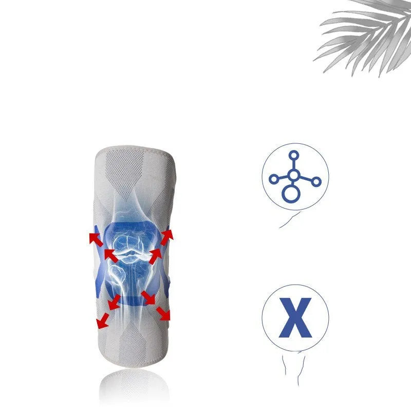 Men's silicone knee pads for sports in various colour options on a grey background