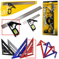 Red thin 7inch metal combination angle ruler set for civil surveying with metric scales