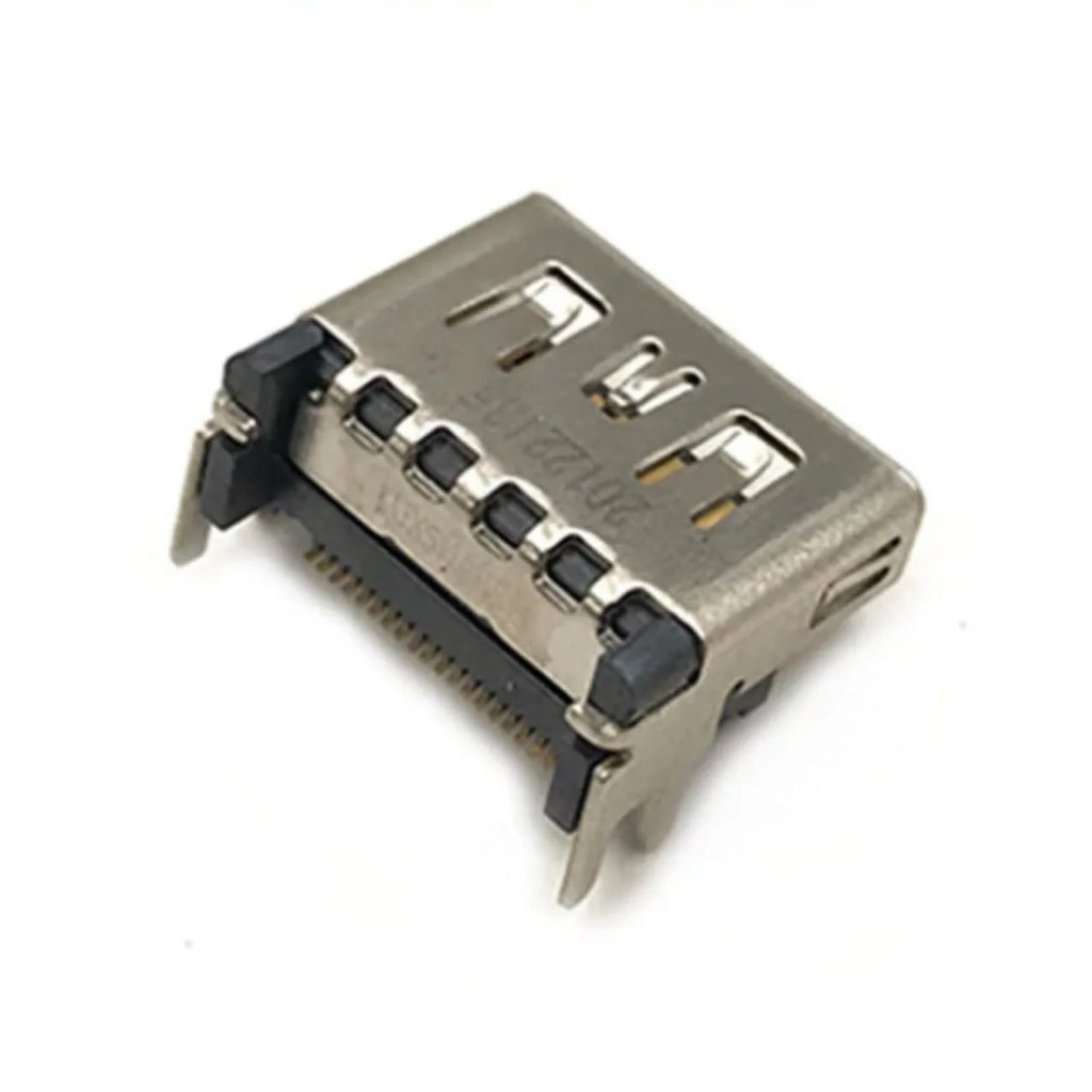Silver HDMI interface host socket for gaming console connectivity