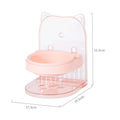 Cat feeding bowl with cat ear-shaped anti-spill neck protector and removable hanging cage
