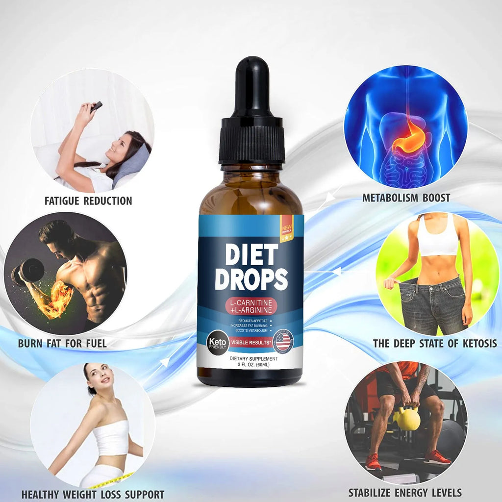 60ml bottle of ketone drops dietary supplement for keto dietary support