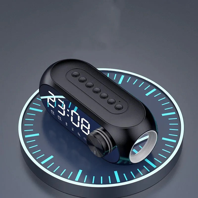 USB portable mini clock speaker in black, white and blue colours with extra bass