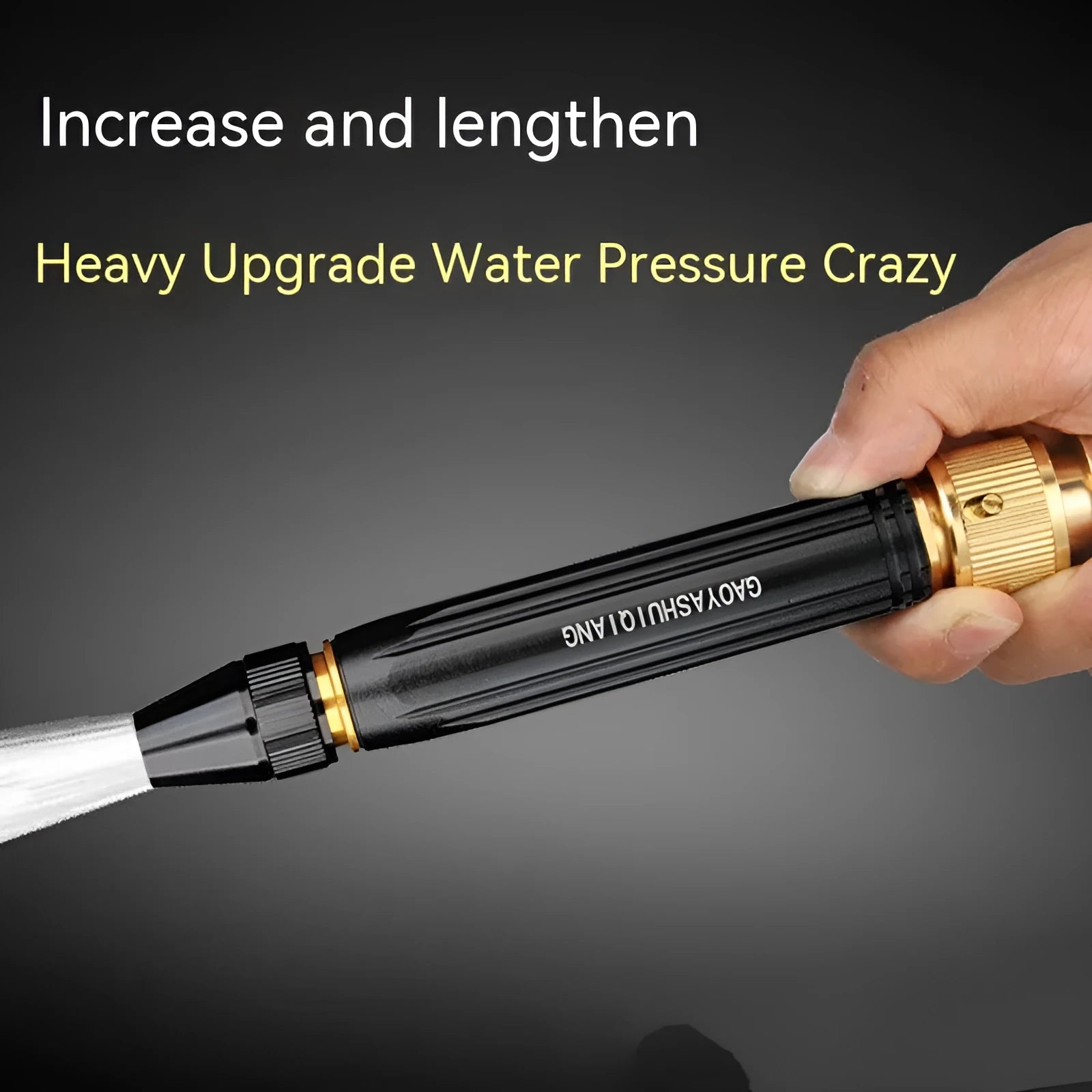 Black diamond car washing gun with straight spray design for vehicle cleaning