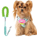 No pull step-in dog harness with multifunction leash, reflective stitching, in blue, available in sizes XS to XL