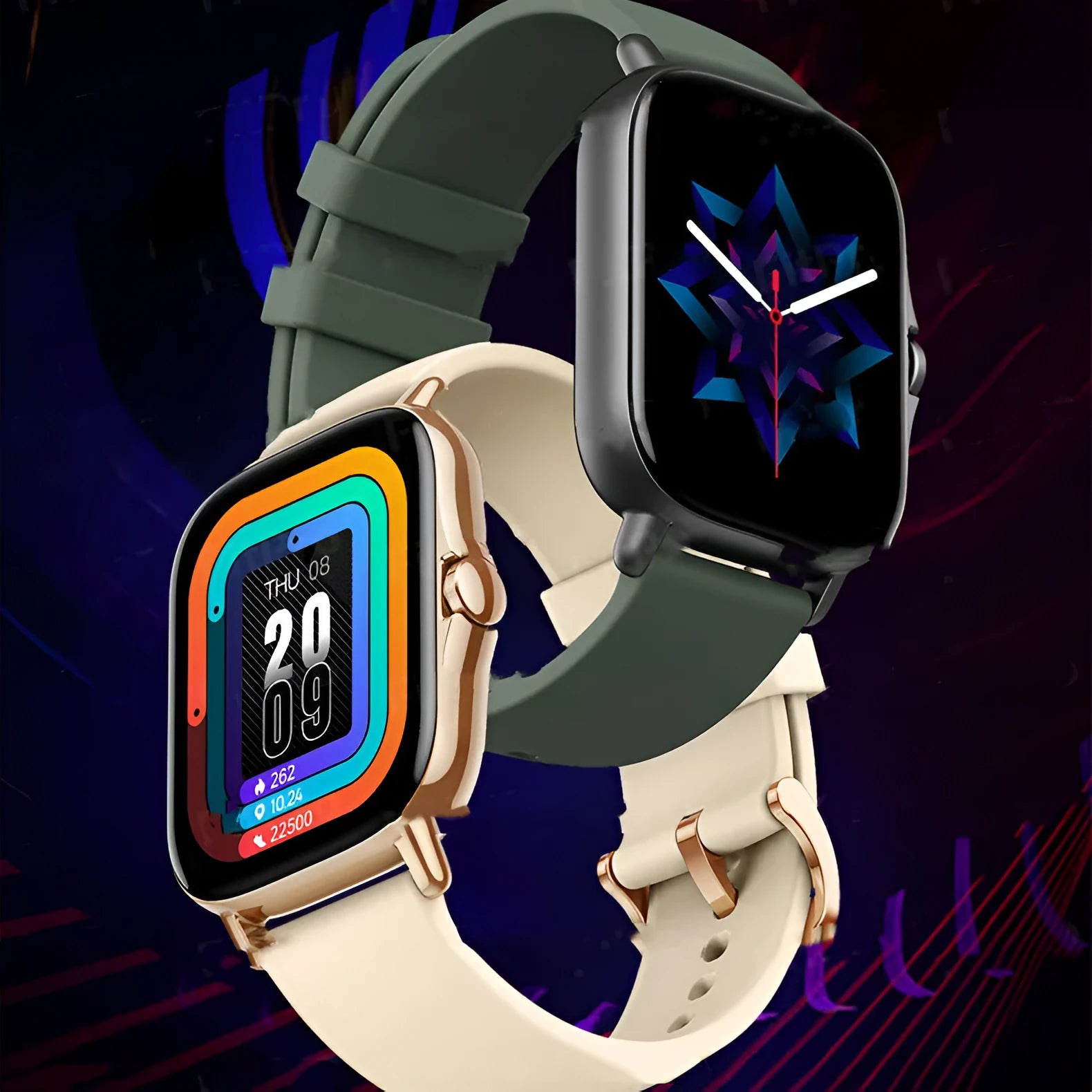 GT20 smartwatch with 1.75 inch touch screen, alloy case and silicone strap showing heart rate and call features