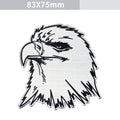 Aluminium car decorative stickers showing eagle, lion, tiger and wolf head designs for vehicle appearance modification