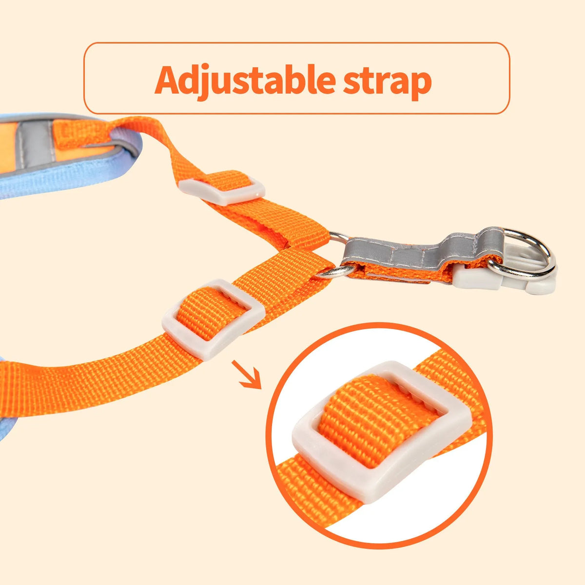 Adjustable dog harness with haulage rope attachment in multiple colours and sizes