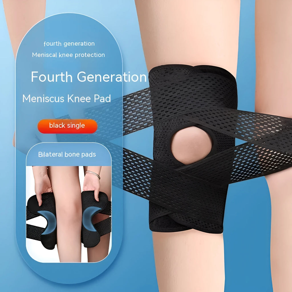 Mesh fabric knee protective sleeve for meniscus and patellar injury recovery in black or white colours