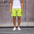 Men's loose workwear shorts in straight-leg street style with micro-elastic waistband