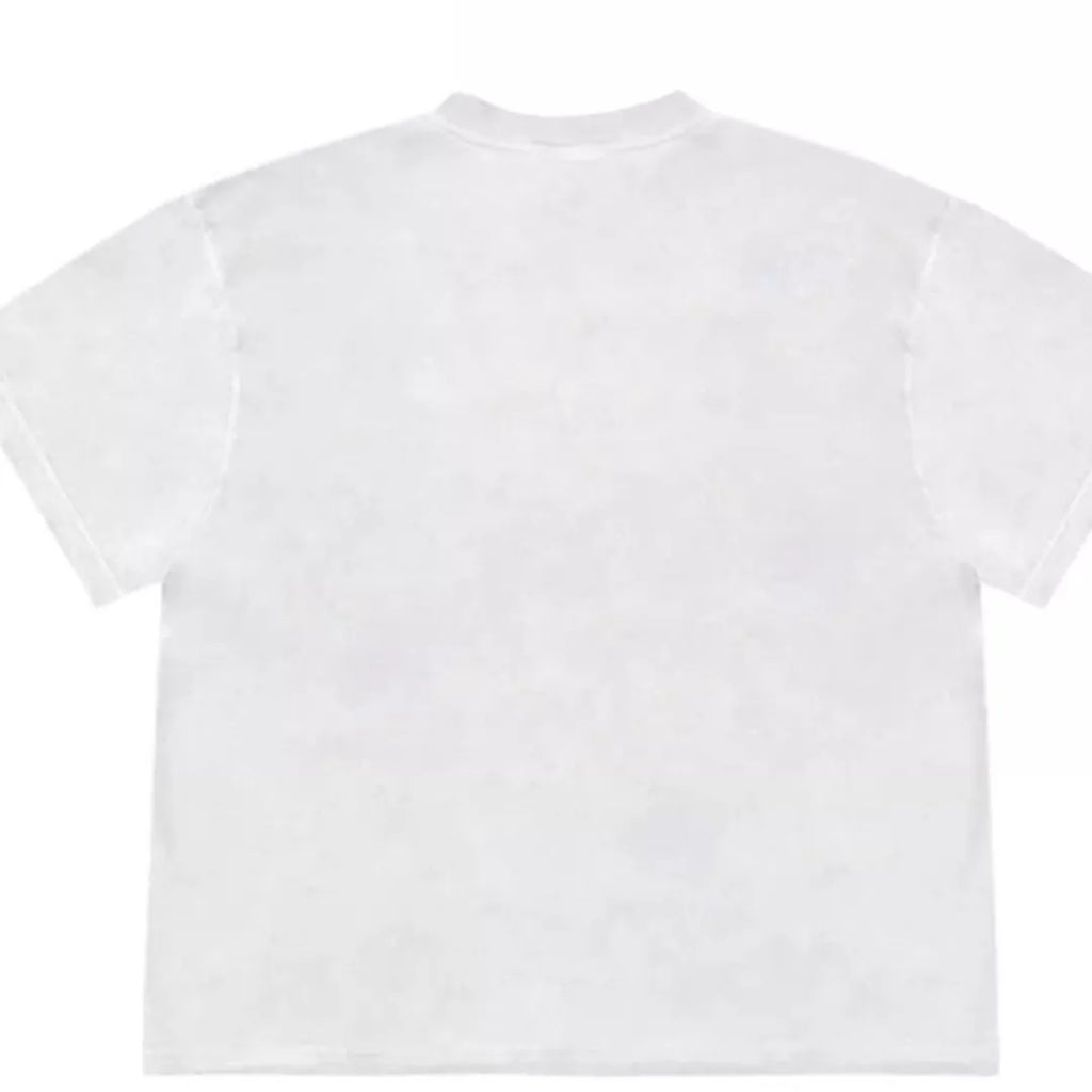 Blueberry and floral patchwork design on a loose-fit ice oxygen cotton short sleeve T-shirt