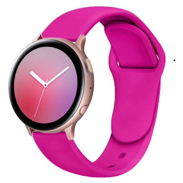 Samsung Galaxy Watch Active 2 sports strap with reverse buckle clasp in lilac silicone
