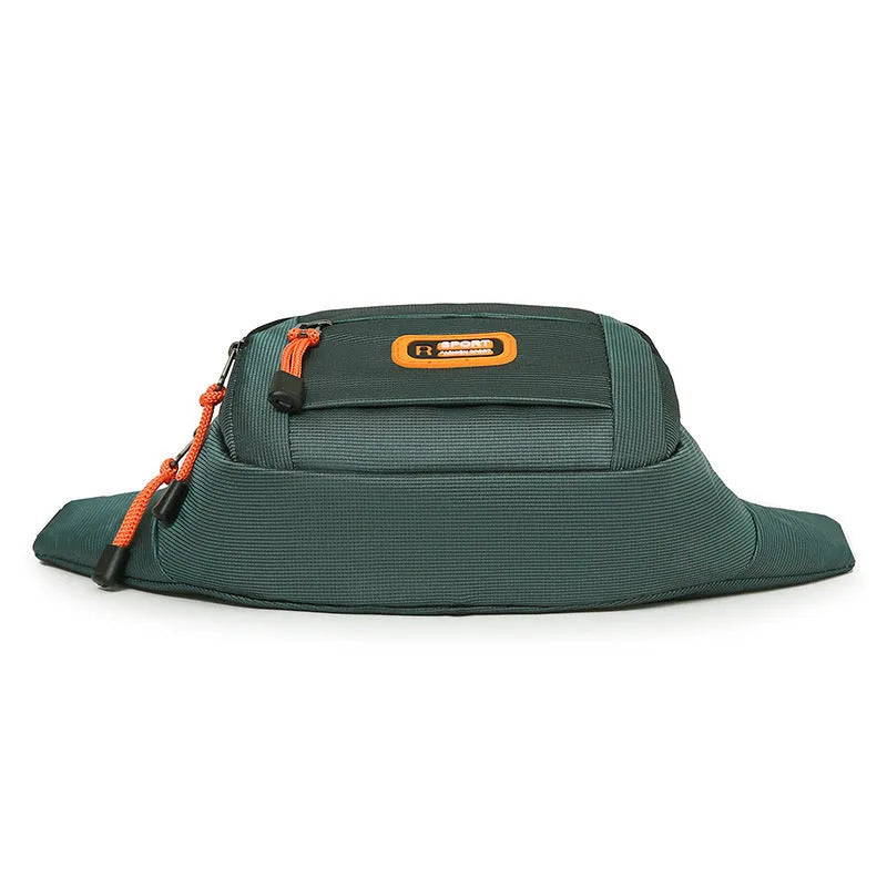 Waterproof slanted chest bag in nylon with polyester lining shown in available colours