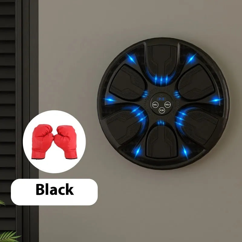 Black intelligent music boxing machine wall target with gloves for home Sanda training