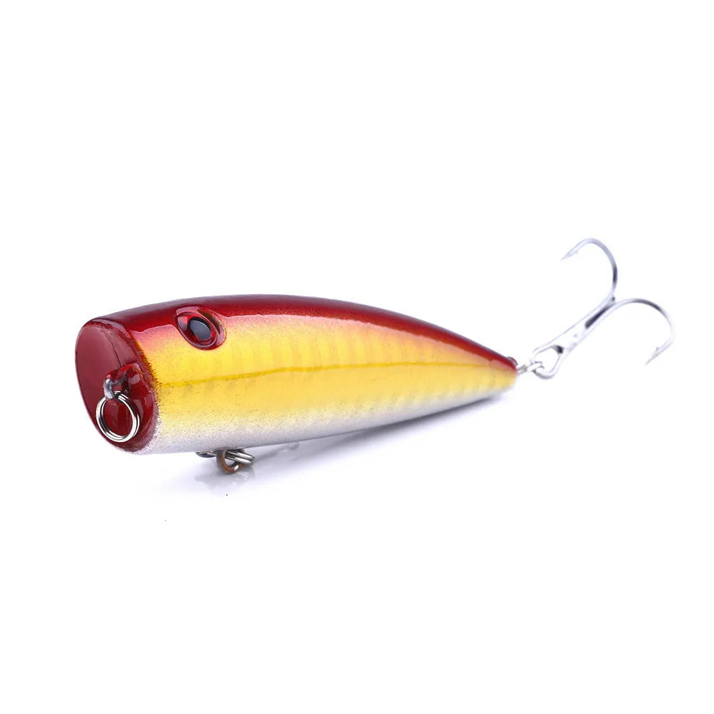 Five 7cm 9g ABS plastic freshwater fishing lures with size 6 hooks