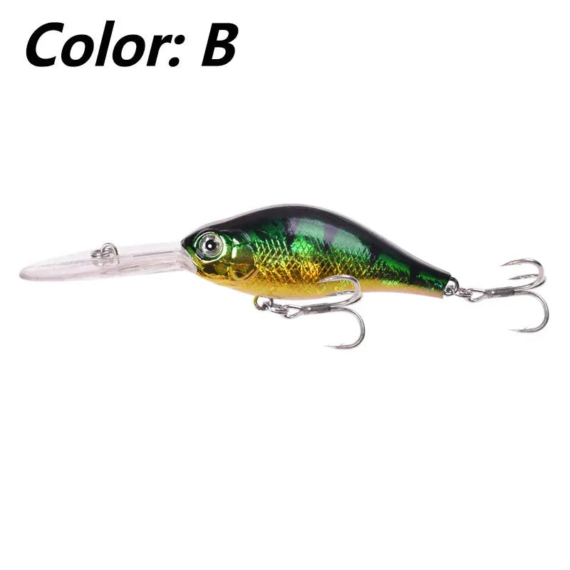 10.5cm Little Fat Man fishing lure with floating rock and long tongue board design in multiple colours