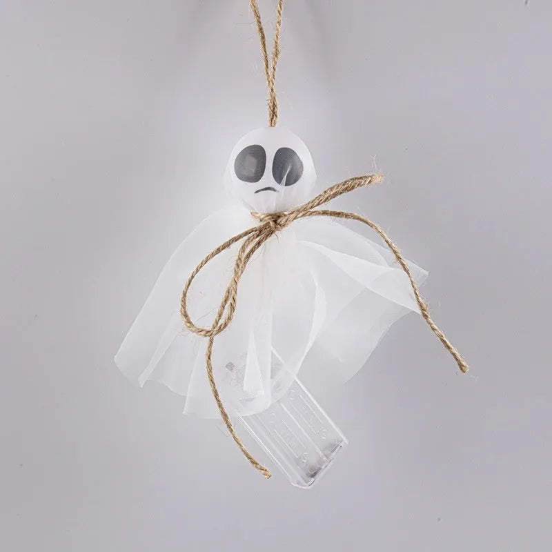Halloween ghost LED lighting chain with battery box and colourful ghost-themed lights
