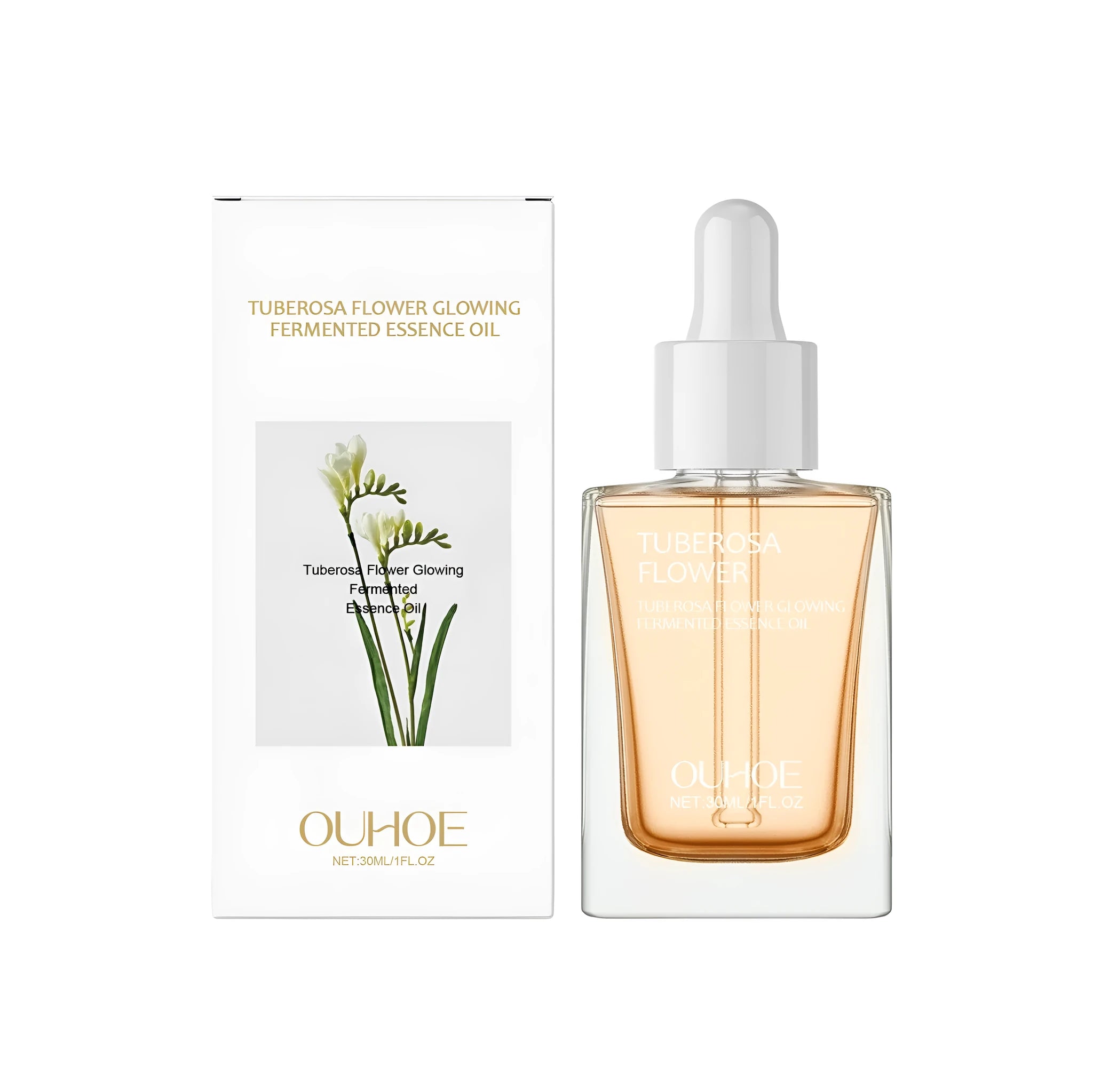 30ml bottle of brightening and firming oil with tuberose extract and vitamin E